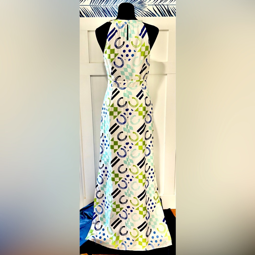 * NEW * 🏇 Vineyard Vines Horseshoe Patchwork Lined Kentucky Derby Dress Size 2 - Picture 2 of 16